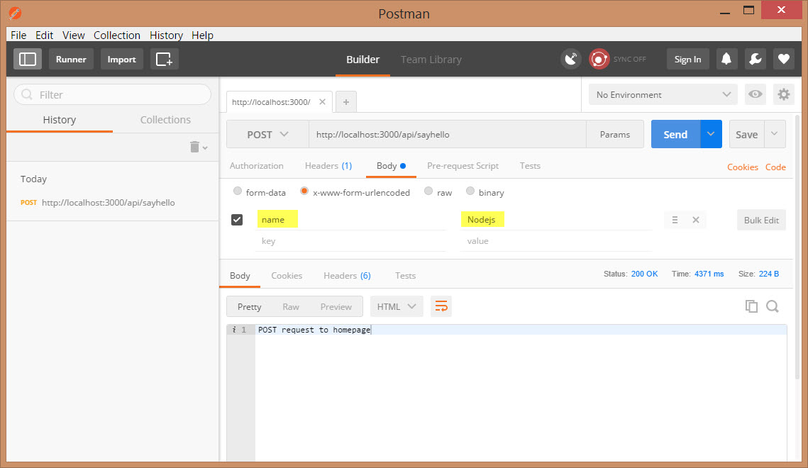 Post request with Postman